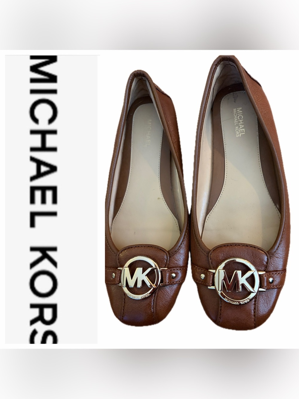 Michael Kors Fulton Moccasin Flat in Luggage Brown-Size 7 💼